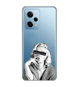 Redmi Note 12 Pro 5G Uyumlu Marilyn Monroe Desenli Şeffaf Telefon Kılıfı