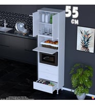 Eliusta Roven 55 cm Fırın Dolabı 3 Çekmeceli Çok Amaçlı Mutfak Kiler Banyo Organizer Çocuk Odası Dolabı