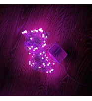 10m 100 Led Damla Uçlu Pembe Işık Şeffaf Kablo
