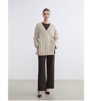LCW Modest Kahverengi Beli Lastikli Geniş Paça Kadın Pantolon
