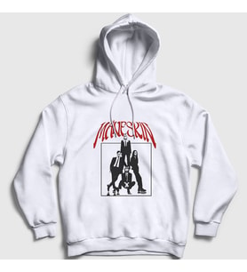 Presmono Unisex Beyaz Cover Band Maneskin Kapüşonlu Sweatshirt 356937tt