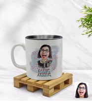 BK Gift Kişiye Özel Canım Annem Karikatürlü İçi Siyah Renkli Kupa Bardak Model 1