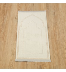 Lüks Kadife Elit Coçuk Seccade- Krem( 40*82 cm)