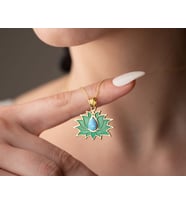 925 Ayar Gümüş Opal Taşlı Rüya Serisi Lotus Çiçeği