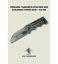 Cüzdanda Taşınabilir Siyah İnce SOG Paslanmaz Yaprak Çakı – 14,5 cm