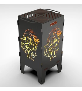 Aslan Desenli Dekoratif Mangal Portatif Ateş Çukuru