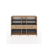 Hyperion Dolap 9 Raflı 3 Çekmeceli  220x44x163 Çam-Antrasit/Çam