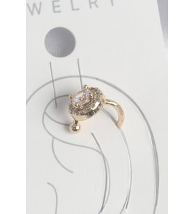 Pirinç Gold Renk Zirkon Taşlı Kadın Kıkırdak Küpe - TJ-BKP10573