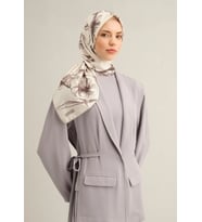 Armine Tivil İpek Eşarp 9324 - 80 Beyaz Karışık Desen