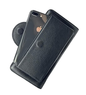 Diga Hakiki Deri 2003 Kartlık Telefon El Çantası Siyah (DENIM)