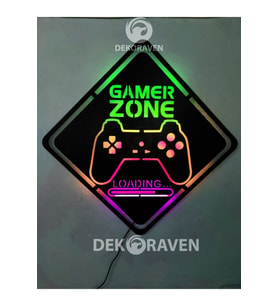 Mony Tasarım Gamer Zone Led Işıklı Tablo