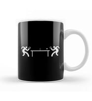 Ping Pong Table Tennis Stick Figures Pingpong Kupa Bardak Porselen