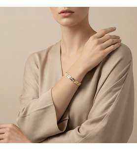 STİL İNCİSİ/XUPING JEWELRY PİRİNÇ DİKDÖRTGEN ZİRKON TAŞLI BİLEKLİK (Altın)