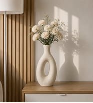 24 cm Dekoratif Vazo - Seramik Görünümlü Vazo - Modern Ev & Ofis Dekorasyon