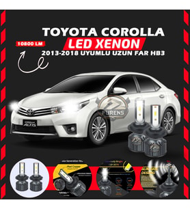 Toyota Corolla 2013-2018 Uzun Far Uyumlu Şimşek Etkili Led Xenon Premium Series HB3