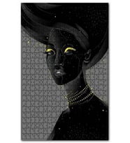 Cakapuzzle Siyahi Kadın ve Sarı Makyajı Puzzle Yapboz MDF (Ahşap) (120 Parça)