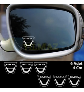 Dacia Logo Ayna Oto Sticker Yapıştırma Çıkartma Etiket 6 Adet ( 4-5 Cm Arasıdır )