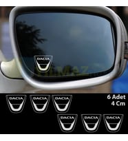 Dacia Logo Ayna Oto Sticker Yapıştırma Çıkartma Etiket 6 Adet ( 4-5 Cm Arasıdır )