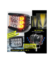 Point Led Kare POINT MARKETING Off Road 45w 12 Led 10cm Beyaz- Turuncu Kare Sis Farı ...