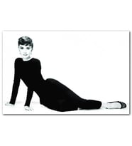 Cakatablo Audrey Hepburn Siyah Beyaz Oturan Poz MDF Tablo