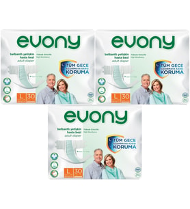 Evony Hasta Bezi Yetişkin Bel Bantlı Tekstil Yüzey L-Büyük 90 Adet (3PK*30)