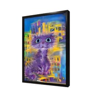 Sevimli Kedi Çerçeveli Mdf Tablo