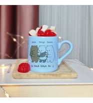 Wee Bears Tasarımlı Kişiye Özel Mavi Türk Kahvesi Fincan