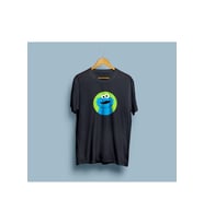 Oversize Kurabiye Canavarı Tasarım Unisex T-shirt (Siyah)