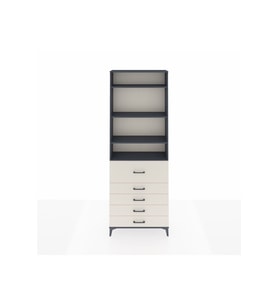 Arges Dolap 4 Raflı 5 Çekmeceli 88x30x243 Antrasit-Aytaşı