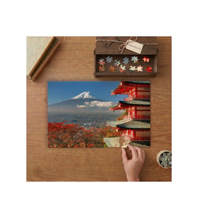 Fuji Dağı - Japonya - Sonbahar - Manzara Tasarımı 240 parça Ahşap Puzzle Ahşap Kutuda MP03330