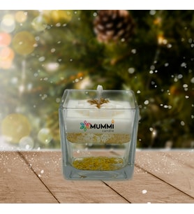 Kar Küresi YılbaşıTemalı Gold Beyaz Soya & Jel Mum