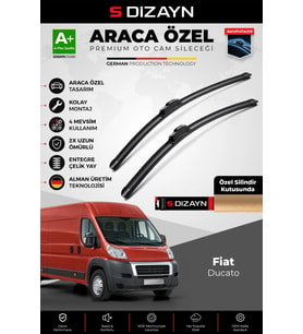 S-Dizayn Fiat Ducato Ön Cam Silecek Seti 2006 Üzeri Premium Araca Özel 65-55 Cm A+ Kalite