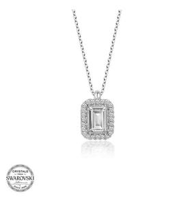 Swarovski Taşlı Gümüş Baget Bayan Kolye