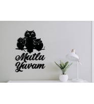 Mutlu Yuvam Baykuş-Duvar Yazısı