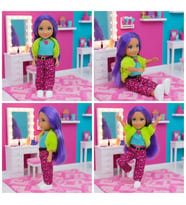 Ankiki Moda İkonu Bebek Figür 13 cm  - Mor Saçlı Hip-Hop Rüzgarı