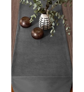 Fabric Design Kadife Dokulu Modern Gri Runner