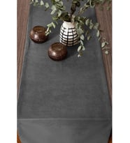 Fabric Design Kadife Dokulu Modern Gri Runner