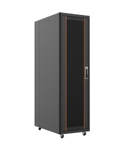 AGER 22U 600x1000mm Dikili Tip Siyah Kabinet Vega AG-VB22U6010S1 Cam Kapak