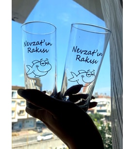 Kişiye Özel Baskılı İsimli Balık Rakı Ve Meşrubat Bardağı
