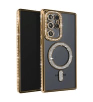 Samsung Galaxy S23 Ultra Joke Simli Magneticsafe Kılıf - Gold
