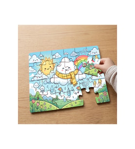 Sevimli Hava Durumu Tasarımlı 24 Parça Ahşap Çocuk Puzzle