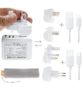 Haweel Universal Seyahat Şarj Adaptör İPhone Ve 1 Mikro Usb Şarj Kablosu Set-(57 - SSSSSS1246-2