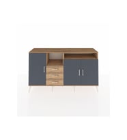 Kronos Konsol 5 Raflı 3 Çekmeceli 3 Kapaklı 176x59x99 Çam-Antrasit/Çam