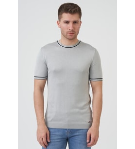 White Stone Seattle 16024 Slim Fit Sıfır Yaka T-Shirt Gri