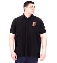 Mode XL Büyük Beden Erkek T-Shirt Pike Polo Yaka U25306 Siyah