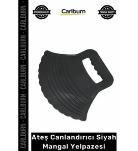 Özel Üretim Kaliteli Plastik Ergonomik Saplı Barbekü Kömür Ateş Canlandırıcı Siyah Mangal Yelpazesi