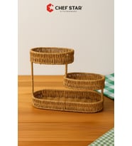 30*37 CM 3 KATLI LÜKS OVAL HASIR GÖRÜNÜMLÜ DÜZENLEYİCİ