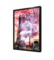 Tablosan Eyfel Kulesi Modern Manzara Çerçeveli Cam Tablo