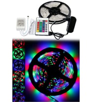 Led Animasyonlu Tak Çalıştır Kumandalı Trafolu Rgb Şerit Işık Aydınlatma 5 Metre