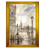 Manzara Temalı Kanvas Tablo 80 x 110 cm Gold Çerçeve